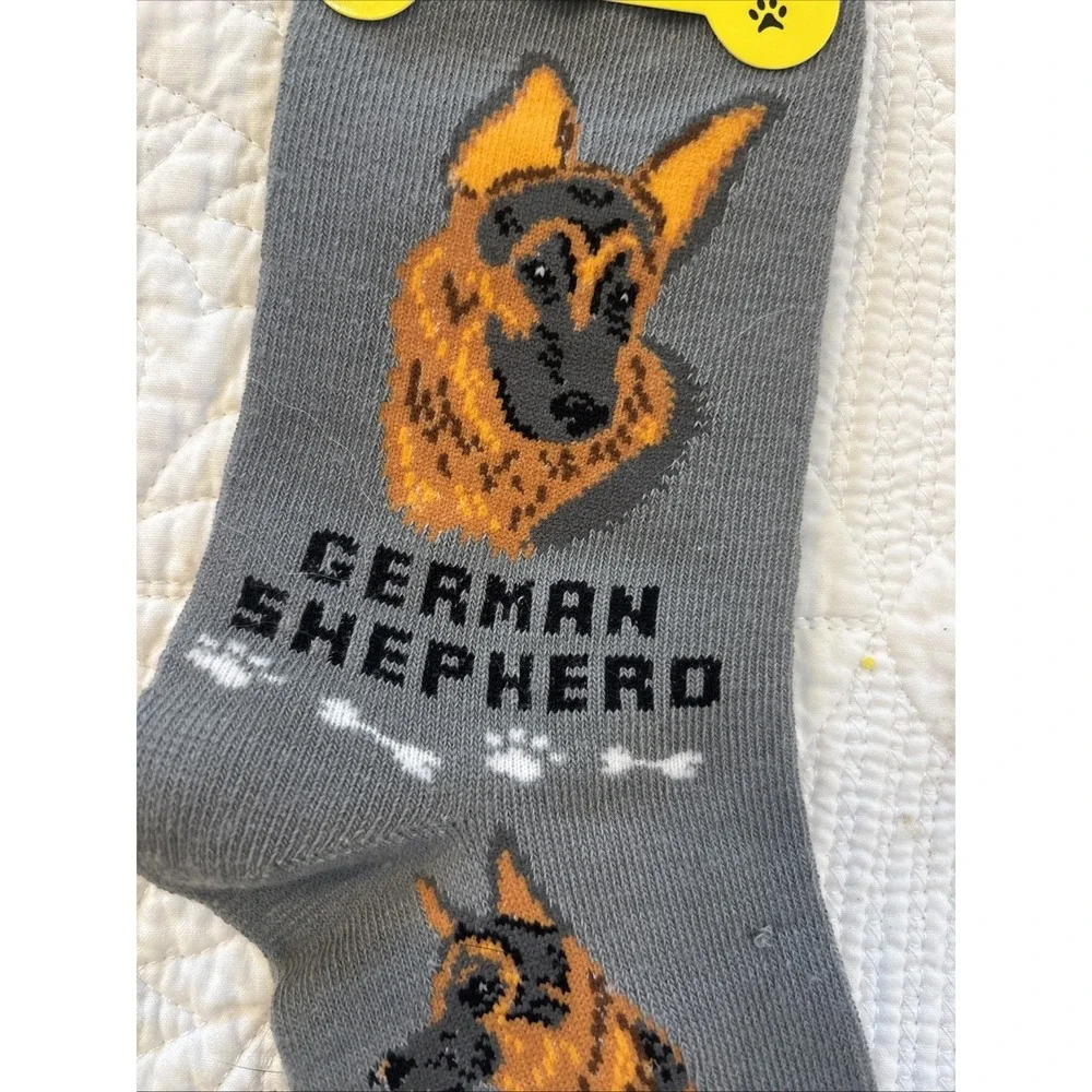 Foozy's Canine Collection German Shepherd Socks SZ 9-11 Gray Poly Blend New